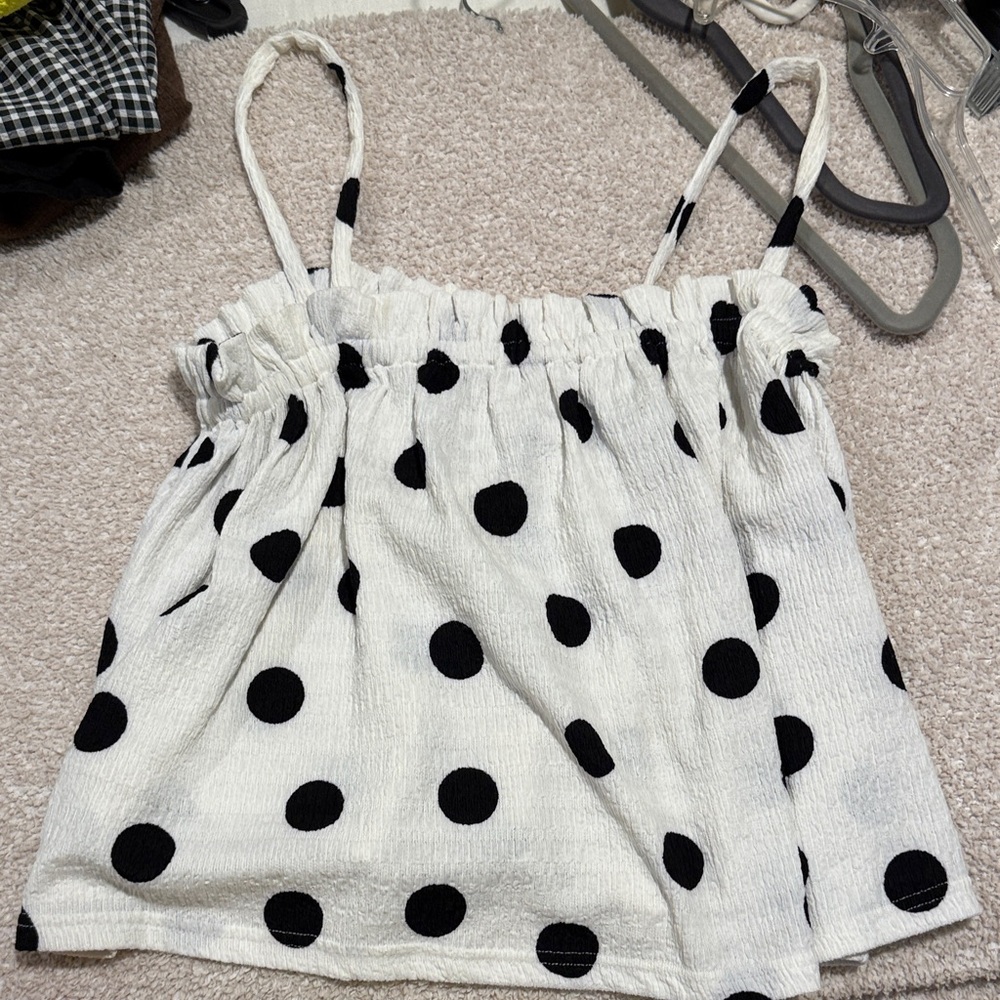 Current Air White and Black Patterned Top